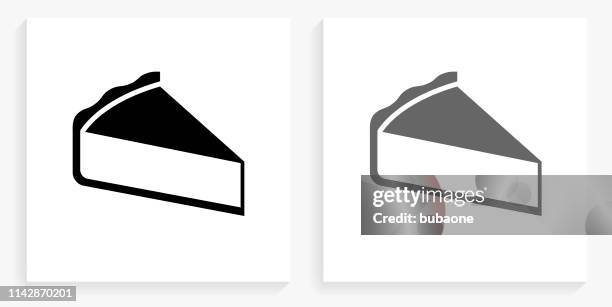 stockillustraties, clipart, cartoons en iconen met zwarte en witte vierkante pictogram in plakjes cirkel - pie