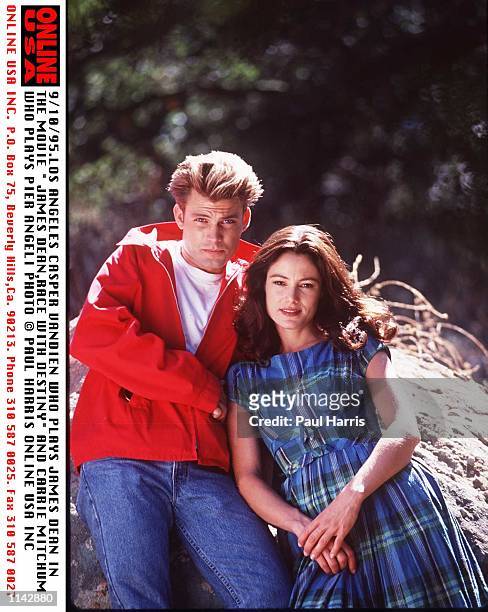 9/10/95.LOS ANGELES,CASPER VANDIEN WHO PLAYS JAMES DEAN IN THE MOVIE "JAMES DEAN,RACE WITH DESTINY" AND CARRIE MITCHUM, WHO PLAYS PIER ANGELI ,NOW...
