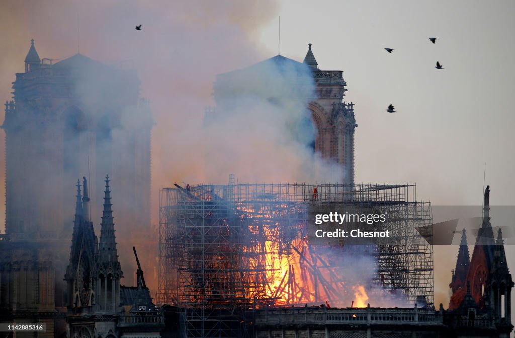 Fire Breaks Out At Iconic Notre-Dame Cathedral In Paris