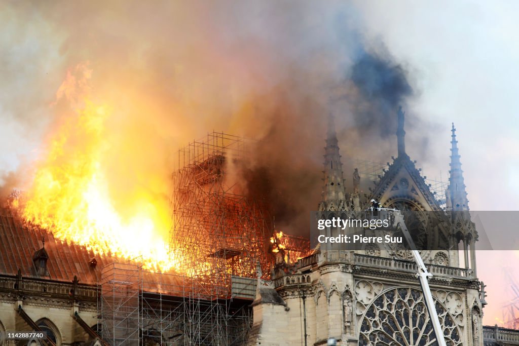 Fire Breaks Out At Iconic Notre-Dame Cathedral In Paris