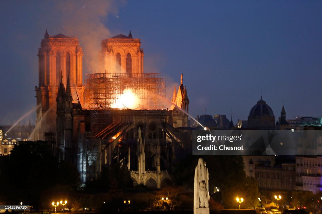 Fire Breaks Out At Iconic Notre-Dame Cathedral In Paris