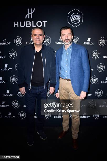 Hublot CEO, Ricardo Guadalupe and Hublot Marketing Director, Benoit Lecigne attend the Hublot "CLassic Fusion Wild Customs" Lauch Party at Le...