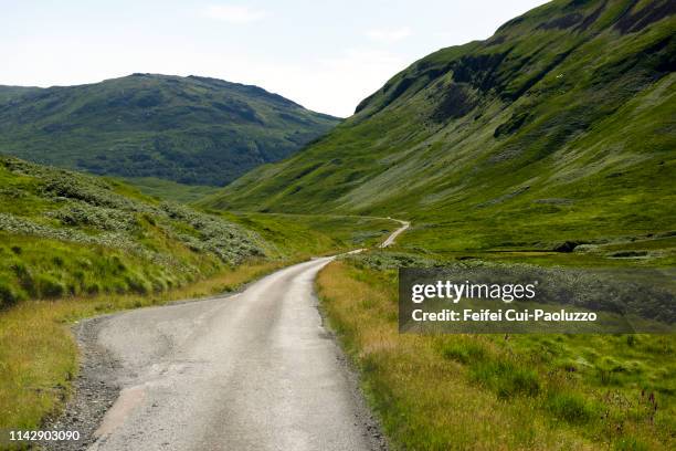 winding road at isle of mull, scotland - mull stockfoto's en -beelden