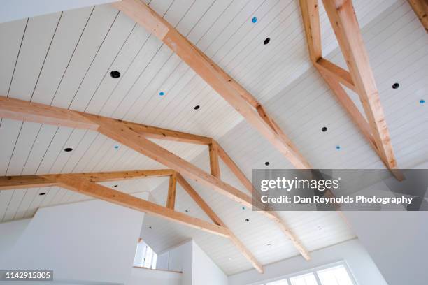 modern architecture construction site - vaulted ceiling stock pictures, royalty-free photos & images