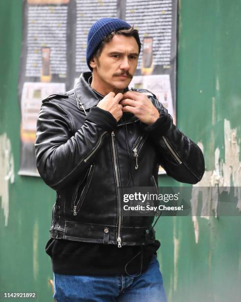 James Franco is seen filming 'The Deuce' on April 15, 2019 in New York City.