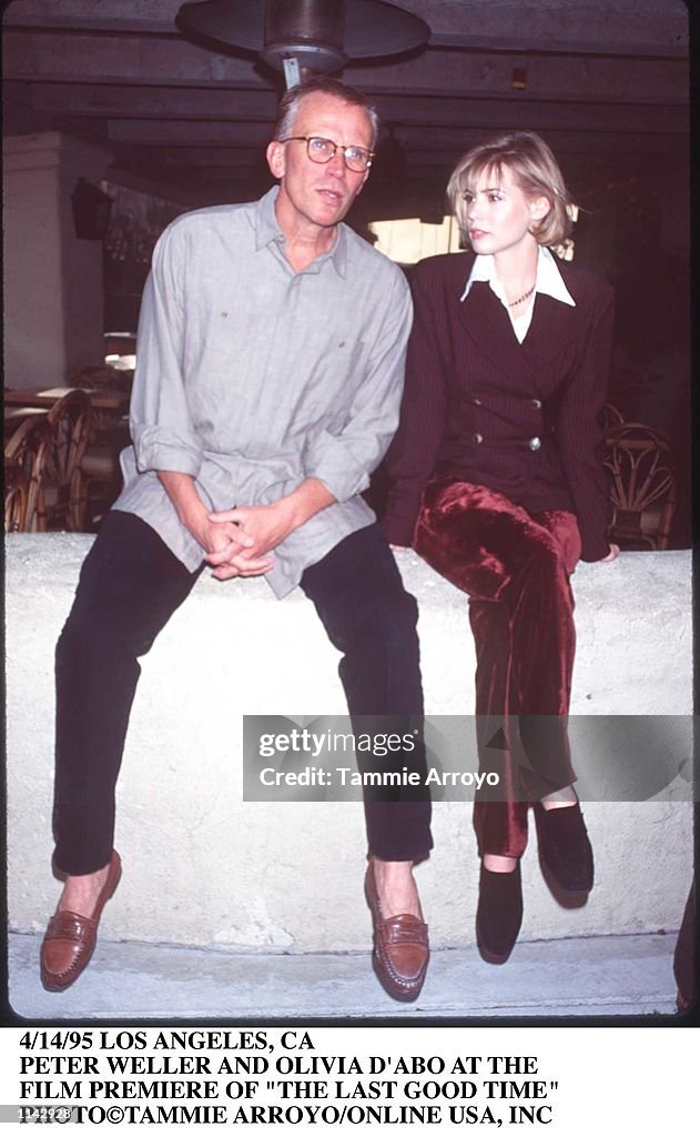 4/14/95 LOS ANGELES, CA PETER WELLER AND OLIVIA D''ABO AT THE FILM PREMIERE OF "THE LAST GOOD TIME"