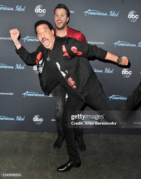 Luke Bryan and Lionel Richie arrive at ABC's "American Idol" live show on April 15, 2019 in Los Angeles, California.