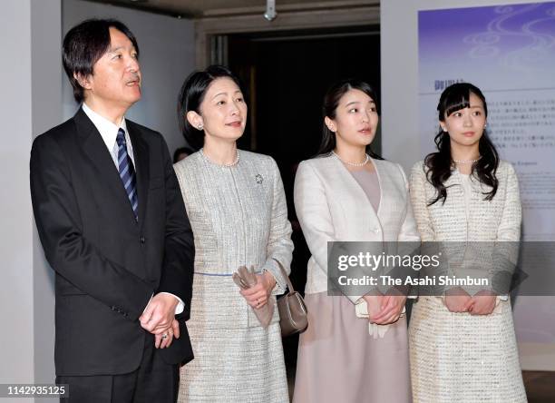 Prince Akishino, Princess Kiko of Akishino, Princess Mako of Akishino and Princess Kako of Akishino visit the '30th Anniversary of the Enthronement -...