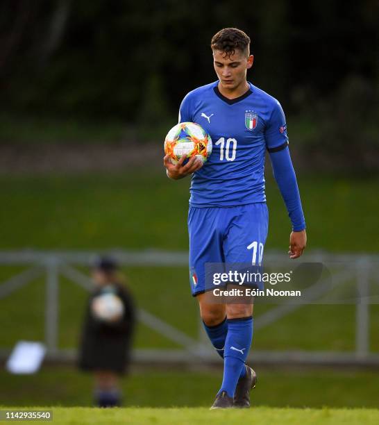 Dublin , Ireland - 10 May 2019; Sebastiano Esposito of Italy during the 2019 UEFA European Under-17 Championships Group D match between Italy and...