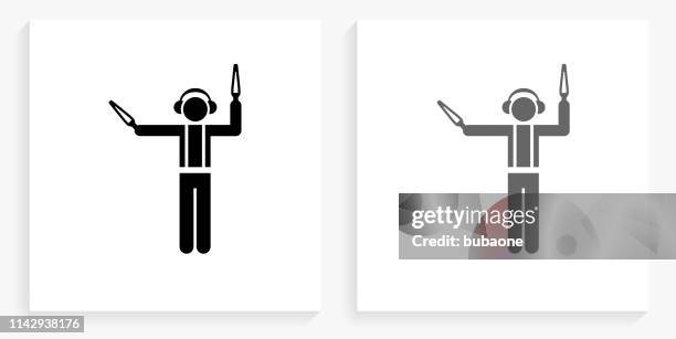 ramp agent black and white square icon - traffic control stock illustrations