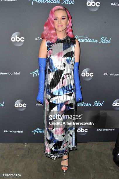 Katy Perry poses for a photo after ABC's "American Idol" live show on April 15, 2019 in Los Angeles, California.