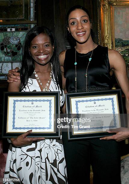 Lachanze and Sarah Jones during The National Arts Club Honors Lachanze and Tony Winner Sarah Jones at The National Arts Club in New York, New York,...