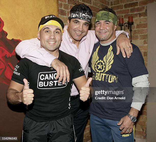 Paul Fenech, Mario Fenech and Jeff Fenech during Fat Pizza Canteen Fundraiser - June 22, 2006 at Sydney in Sydney, Australia.