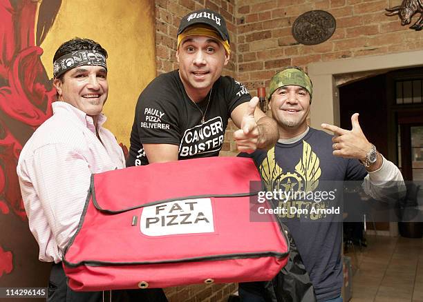 Paul Fenech, Jeff fenech and Mario Fenechat during Fat Pizza Canteen Fundraiser - June 22, 2006 at Sydney in Sydney, Australia.