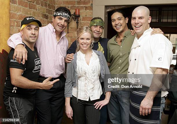 Jeff, Mario and Paul Fenech, with El Bulli restaurant staff