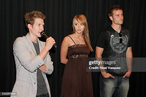 Seth Packard, Lauren McKnight, and Matthew Webb attend the 2008 Los Angeles Film Festival's "HottieBoombaLottie" screening on June 24, 2008 at The...