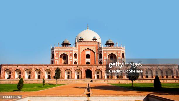 humayun's tomb, delhi, india, the tomb of the mughal emperor humayun built in 1565, unesco world heritage site - humayuns tomb stock-fotos und bilder