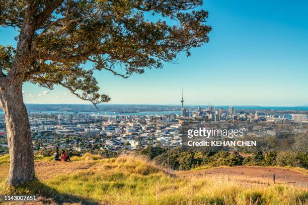 new zealand, north island, mount eden, auckland, cityscape - auckland stock pictures, royalty-free photos & images