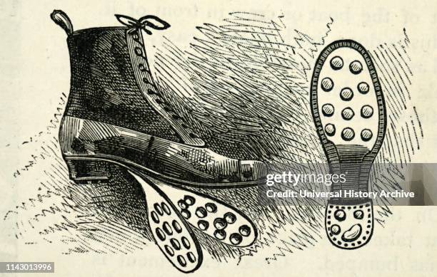 Illustration showing Boot with vulcanized mottled rubber sole.