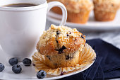 Blueberry Muffins with Cup of Coffee