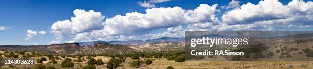 southwest desert panorama - santa fe new mexico stock pictures, royalty-free photos & images