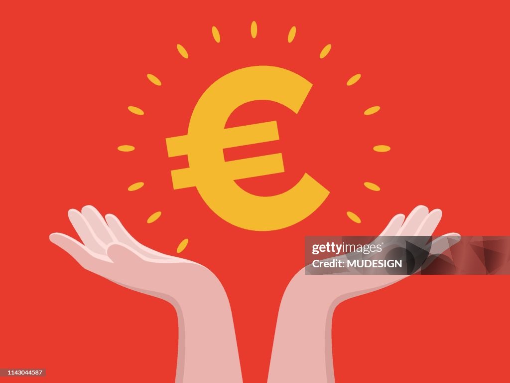 Halten Sie auf der Hand Euro