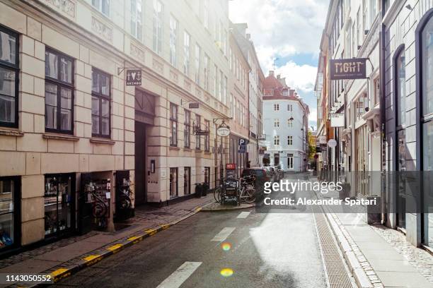 street in copenhagen on a sunny day, denmark - europe street stock pictures, royalty-free photos & images