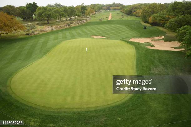 General view of the 13th green during the pro-am round prior to the Valero Texas Open at TPC San Antonio Oaks Course on April 03, 2019 in San...