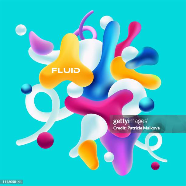 vector abstrakter hintergrund mit bunten flüssigen farbverlauf, flüssiges design - colorful background stock-grafiken, -clipart, -cartoons und -symbole