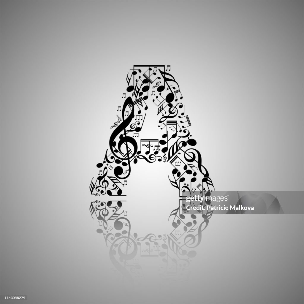 Vector Letter A Made From Music Notes Alphabet Collection Made From ...