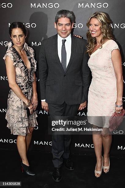 Carolina Adriana Herrera, Boris Izaguirre and Anne Igartiburu attend the Mango new collection launch at Centre Pompidou on May 17, 2011 in Paris,...