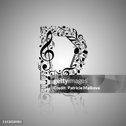 Vector Letter D Made From Music Notes Alphabet Collection Made From ...
