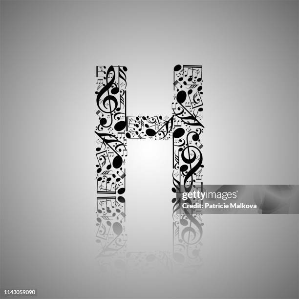 Vector Letter H Made From Music Notes Alphabet Collection Made From ...