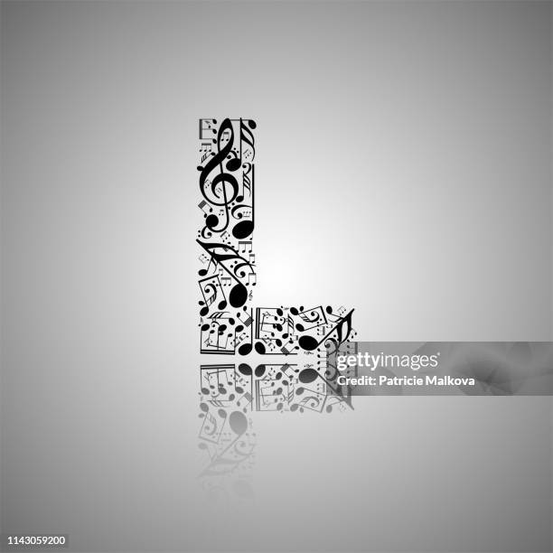 Vector Letter A Made From Music Notes Alphabet Collection Made