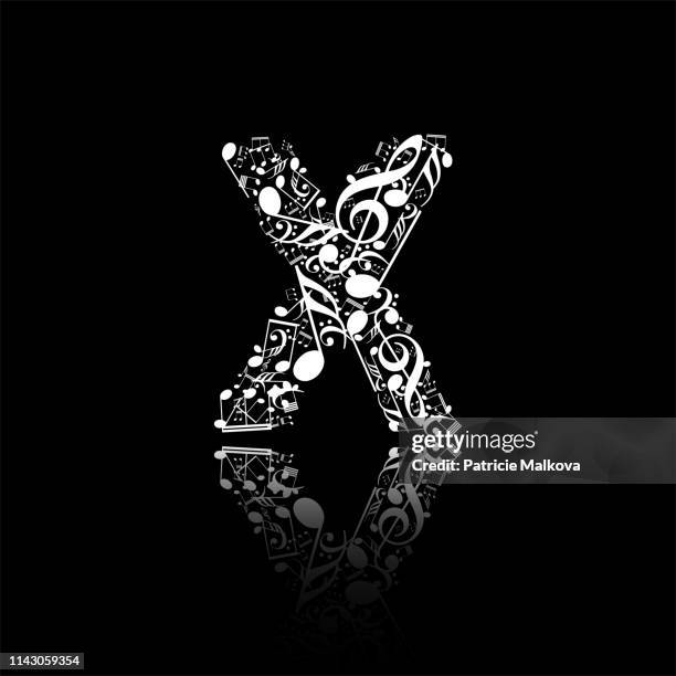 Vector Letter X Made From Music Notes Alphabet Collection Made From ...