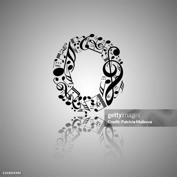 Vector Number 9 Made From Music Notes Numbers Collection Made From