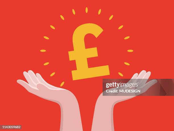 keep on hand pound - british currency stock illustrations