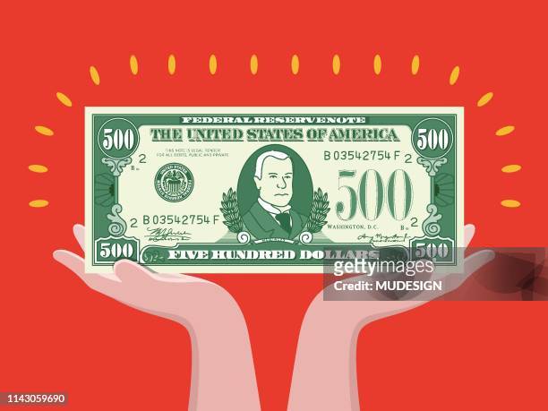 keep on hand dollar currency - number 500 stock illustrations