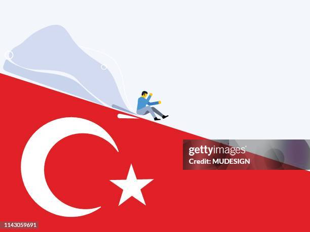 financial crisis in turkey - lire stock illustrations