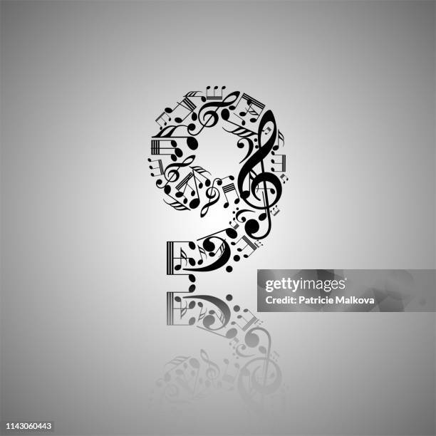 Vector Number 9 Made From Music Notes Numbers Collection Made From Vector Number 9 Made From Music Notes Numbers Collection Made From