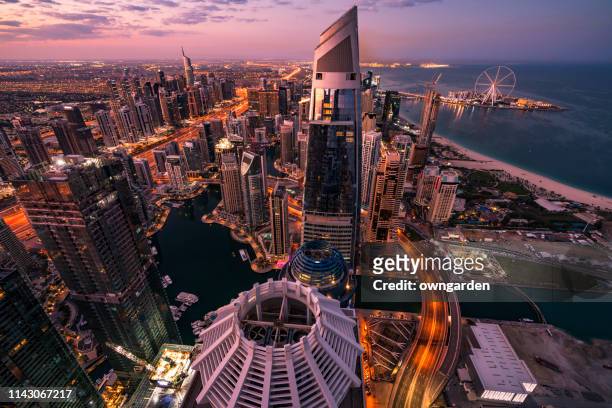 city skyline in dubai - expo 2020 dubai ストックフォトと画像