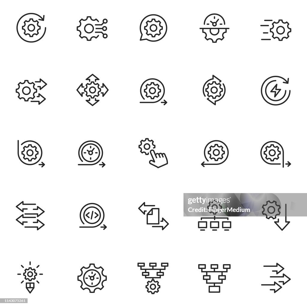 Process icon set