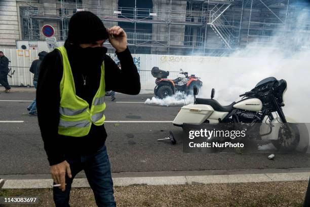 Anti-government demonstration called by the Yellow Vests &quot;Gilets Jaunes&quot; movement in Lyon, central-eastern France on May 11, 2019.