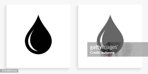 waterdrop black and white square icon - drop stock illustrations