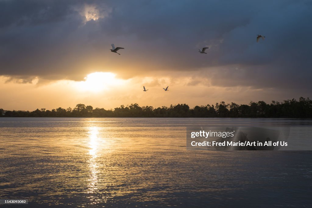 Kourou beach during sunset, Guyana, Kourou, France...