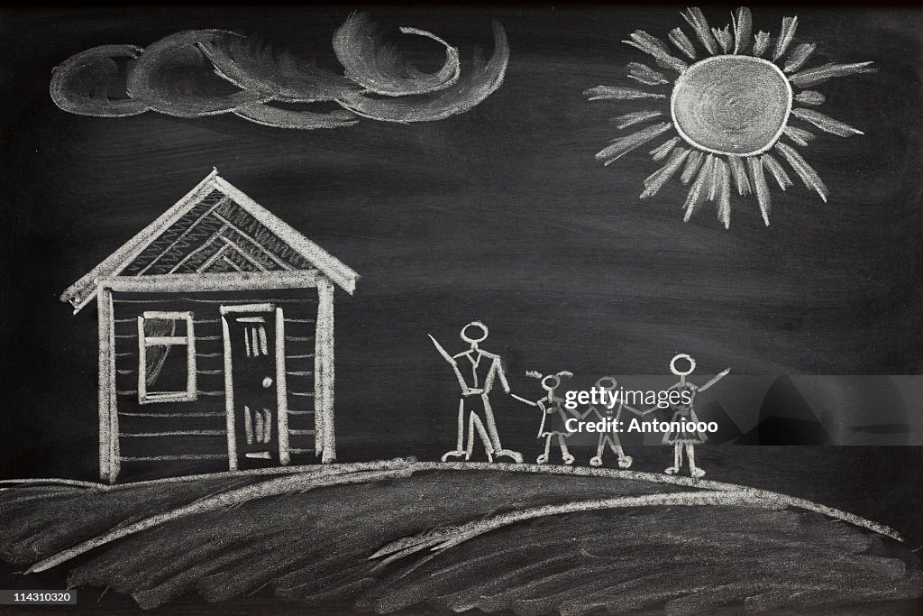Family in new home