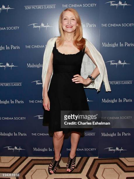 Actress Patricia Clarkson attends The Cinema Society & Thierry Mugler screening of "Midnight in Paris" at the Tribeca Grand Screening Room on May 17,...