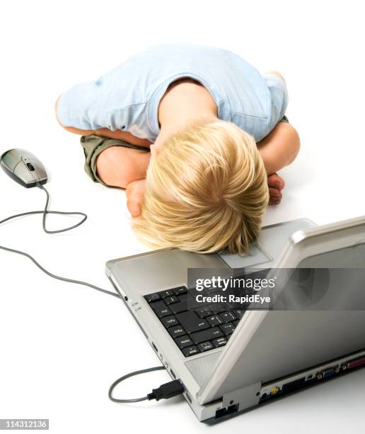 computer despair - computer rage stock pictures, royalty-free photos & images