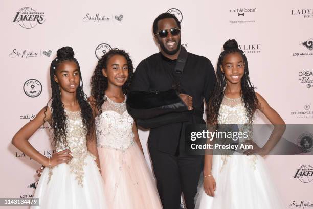 Lila Star Combs, Chance Combs, Sean Combs and Jessie James Combs attend The LadyLike Foundation Women Of Excellence Luncheon at The Beverly Hilton...