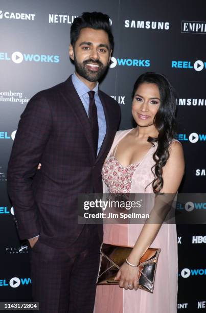 Comedian Hasan Minhaj and wife Beena Patel attend the Reel Works Benefit Gala 2019 at Capitale on April 16, 2019 in New York City.